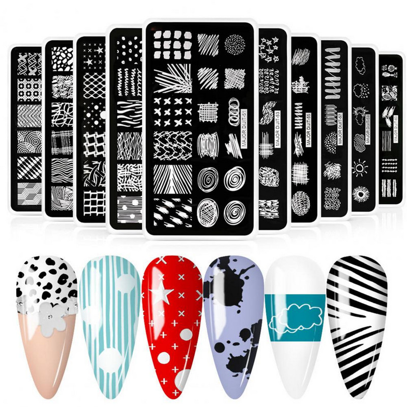 Kvaliteetne DIY maniküüri šabloon Küüneplaat Küünešabloon Kerge õrn