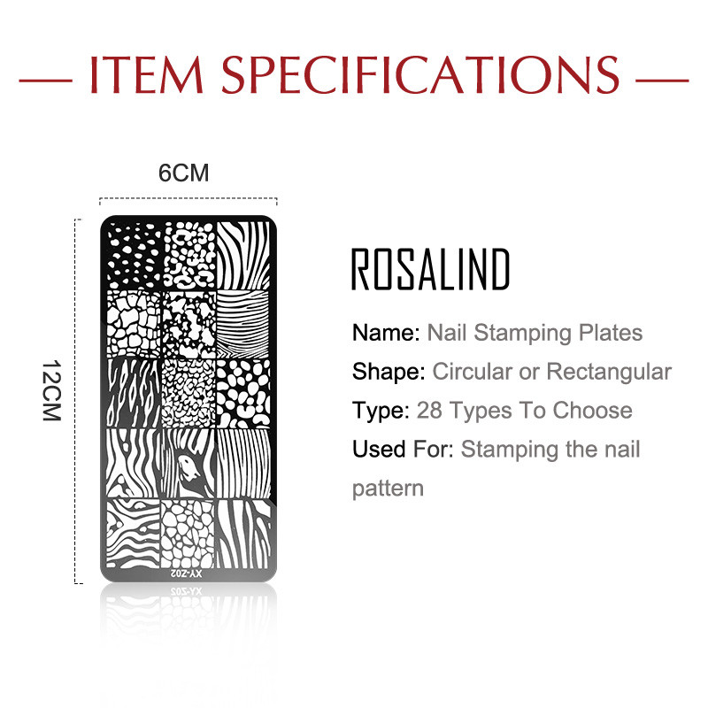 ROSALIND nagu veidņu štancēšanas plāksnes nagu lakai nagu mākslas dizaina zīmogs vāciņš skrāpis ar ziediem DIY manikīra rīki