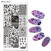 Suvine rand merepurjetamise teema Nail Art templi mall Pildiplaat Ankur Kompass Muster Küünte stantsimisplaadid Mezerdoo B17
