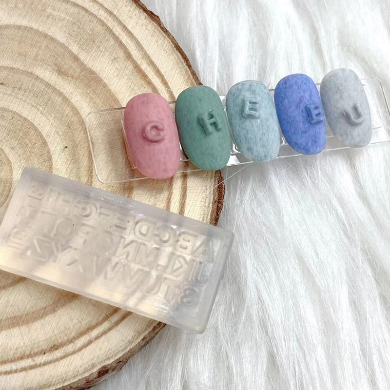 1 db 3D szilikon körömfaragó forma angol betűk formabélyegző design gél sablonok barkácsolás manikűr kiegészítő eszközök