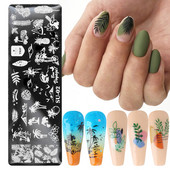 Manikura Nail Art Šablone za pečate Lak za lišće Ispis Šablone za nokte Ploče za žigosanje Apstraktno cvijeće