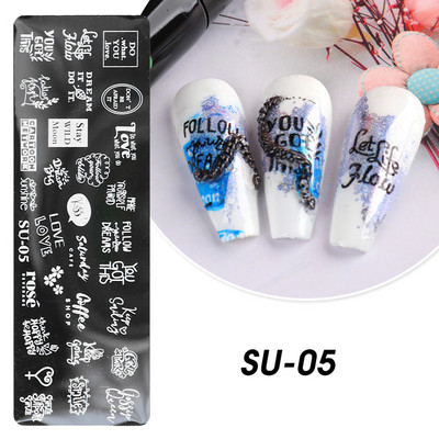 Manikura Nail Art Šablone za pečate Lak za lišće Ispis Šablone za nokte Ploče za žigosanje Apstraktno cvijeće