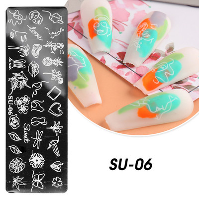 Manikura Nail Art Šablone za pečate Lak za lišće Ispis Šablone za nokte Ploče za žigosanje Apstraktno cvijeće