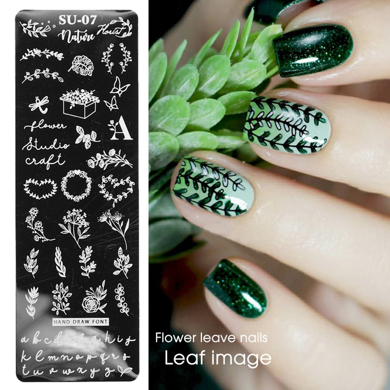 Manikura Nail Art Šablone za pečate Lak za lišće Ispis Šablone za nokte Ploče za žigosanje Apstraktno cvijeće