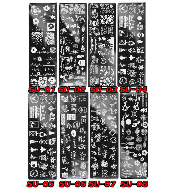 Manikura Nail Art Šablone za pečate Lak za lišće Ispis Šablone za nokte Ploče za žigosanje Apstraktno cvijeće