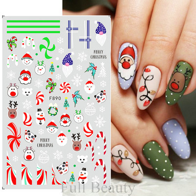 Αυτοκόλλητα νυχιών για το Halloween 3D Αυτοκόλλητα Ταινία τρόμου Πρόσωπο Μάτια Κοκκάλια Νυχοκόλλες συρόμενοι με αυτοκόλλητα περιτυλίγματα Διακοσμήσεις μανικιούρ STZ-CS051