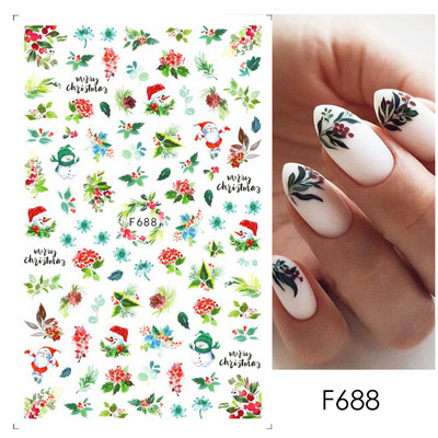 Αυτοκόλλητα νυχιών για το Halloween 3D Αυτοκόλλητα Ταινία τρόμου Πρόσωπο Μάτια Κοκκάλια Νυχοκόλλες συρόμενοι με αυτοκόλλητα περιτυλίγματα Διακοσμήσεις μανικιούρ STZ-CS051