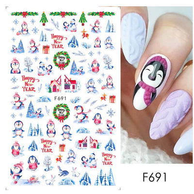 Αυτοκόλλητα νυχιών για το Halloween 3D Αυτοκόλλητα Ταινία τρόμου Πρόσωπο Μάτια Κοκκάλια Νυχοκόλλες συρόμενοι με αυτοκόλλητα περιτυλίγματα Διακοσμήσεις μανικιούρ STZ-CS051