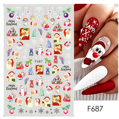 Αυτοκόλλητα νυχιών για το Halloween 3D Αυτοκόλλητα Ταινία τρόμου Πρόσωπο Μάτια Κοκκάλια Νυχοκόλλες συρόμενοι με αυτοκόλλητα περιτυλίγματα Διακοσμήσεις μανικιούρ STZ-CS051