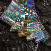 Σετ αυτοκόλλητων αυτοκόλλητων για μεταφορά με αλουμινόχαρτο 1 φύλλου μοτίβο λέιζερ βερνίκι νυχιών αυτοκόλλητα αυτοκόλλητα για γυναίκες κορίτσια DIY Διακόσμηση νυχιών