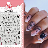 1 τμχ Moon Power 3D αυτοκόλλητα νυχιών Παιδική τέχνη DIY Αυτοκόλλητο νυχιών Lovely Cat Rose Slider Διακοσμητικά νυχιών για συμβουλές
