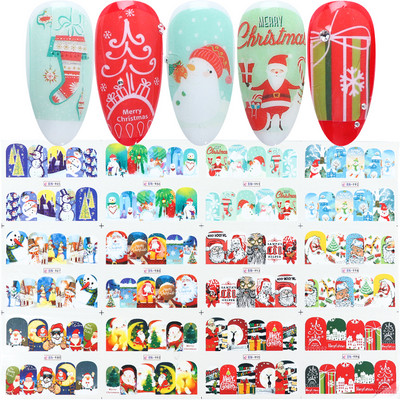 Karácsonyi mézeskalács körmök matricák karácsonyi harangok magyal vízcsúszdák édes kávé torta design téli matricák manikűr BN2413-2424