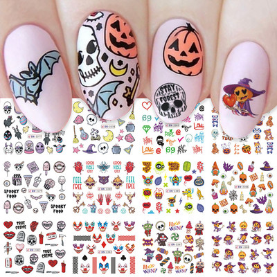 Karácsonyi mézeskalács körmök matricák karácsonyi harangok magyal vízcsúszdák édes kávé torta design téli matricák manikűr BN2413-2424