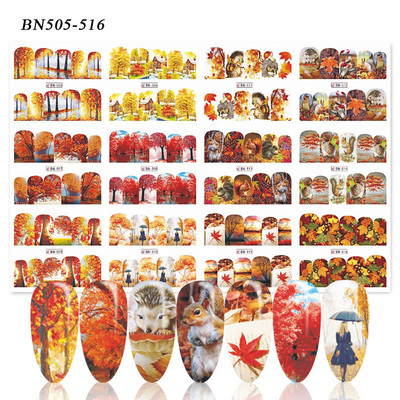 Karácsonyi mézeskalács körmök matricák karácsonyi harangok magyal vízcsúszdák édes kávé torta design téli matricák manikűr BN2413-2424