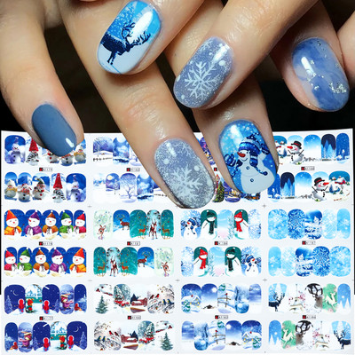 Karácsonyi mézeskalács körmök matricák karácsonyi harangok magyal vízcsúszdák édes kávé torta design téli matricák manikűr BN2413-2424