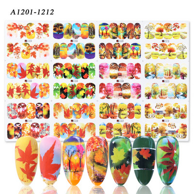 Karácsonyi mézeskalács körmök matricák karácsonyi harangok magyal vízcsúszdák édes kávé torta design téli matricák manikűr BN2413-2424