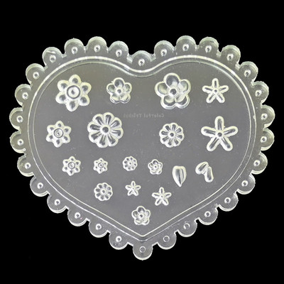 1 db 3D szilikon forma körömfaragó bélyegző lemezek stencilek Crysta körömdíszítő sablon UV géllakk manikűr forma barkácseszközök Tr#60