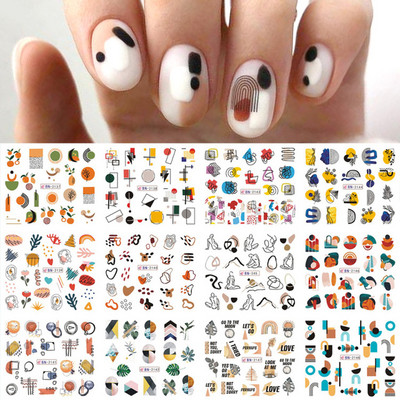 12 τμχ Χειμερινά Χριστουγεννιάτικα αυτοκόλλητα νυχιών με νερό Χριστουγεννιάτικα λουλούδια με κλαδί κουκουνάρι Χαλκομανίες μανικιούρ Χαριτωμένα μπισκότα Slider Διακόσμηση νυχιών