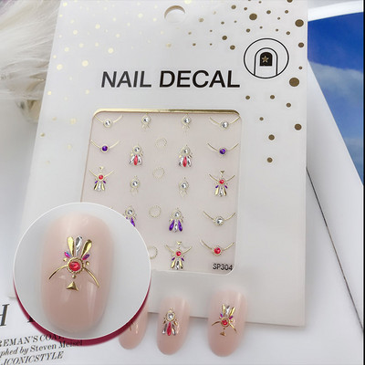 1 tk Pronkseerivad Rhinestones küünekleebised 3D litrid Holograafilised küünte särahelbed litrid peegli sädeleva efektiga kaunistused