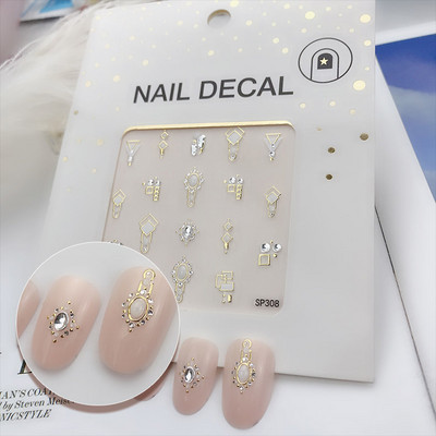 1 tk Pronkseerivad Rhinestones küünekleebised 3D litrid Holograafilised küünte särahelbed litrid peegli sädeleva efektiga kaunistused