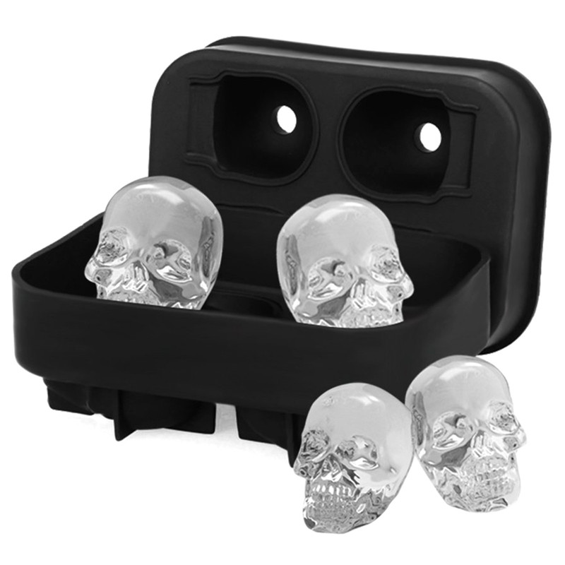 2021 Ice Cube Maker DIY Creative Silica Gel 3D Skull Ice Tray Forma Home Bar Party Cool Whisky Wine Fagylalt Bár eszköz ÚJ