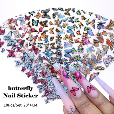 10 rulli/komplekti 3D pitsmustriga küünekilet ülekandepaberi jaoks must valge liblikas madu lillekeebised küünte tarvikute tööriist