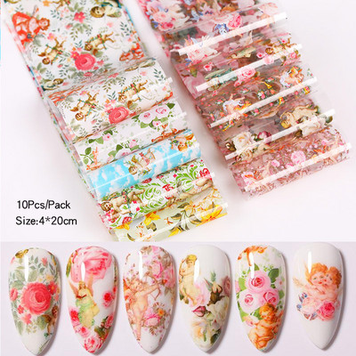 10 rulli/komplekti 3D pitsmustriga küünekilet ülekandepaberi jaoks must valge liblikas madu lillekeebised küünte tarvikute tööriist