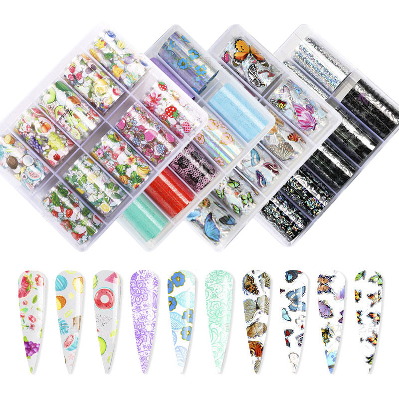 10 rulli/komplekti 3D pitsmustriga küünekilet ülekandepaberi jaoks must valge liblikas madu lillekeebised küünte tarvikute tööriist