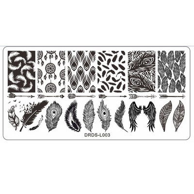 1 τμχ-12 εκ. Πλάκες στάμπας νυχιών φυτών λουλουδιών Διακοσμητικό σχέδιο λουλουδιών Σχήμα αλυσίδας Στένσιλ νυχιών Φιλμ Πλάκα πρότυπο σχεδίασης λουλουδιών