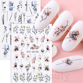 3D lillelehtede jooneribad küünekleebised liblikas abstraktne nägu bambusest geomeetria leopard liugurid küünte kaunistamiseks SASTZ-CS100-115