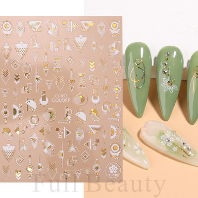 3D lillelehtede jooneribad küünekleebised liblikas abstraktne nägu bambusest geomeetria leopard liugurid küünte kaunistamiseks SASTZ-CS100-115