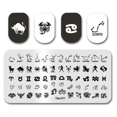 Lehed Lilletriibu Disain Templiplaadid Abstraktsed Sn Küünetempli mall Kõver Loomad Trükkimine Šabloon Küünte mallid