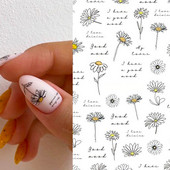 3D Bohemia Fekete vonal Virágok Letter Desgin Öntapadó Nail Art matricák Körömáteresztő csúszók Pakolások Manikűr Fóliák DIY Z540