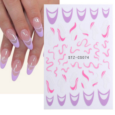 Fire Flame Nail Art matricák 3D Rózsaszín Fekete Design Ragasztó Csúszó Fóliák Kék Barkácscsomagolás Nyári Dekorációs Matricák