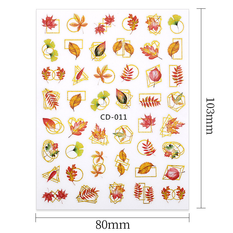 1 τμχ 3D αυτοκόλλητο νυχιών Χρυσά φύλλα σφενδάμου Αυτοκόλλητα συρόμενα φύλλα λουλουδιών τουλίπας Αυτοκόλλητα DIY Διακοσμήσεις μανικιούρ νυχιών
