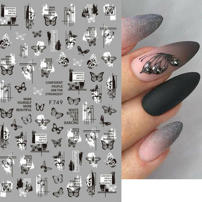 Nail Art matrica Lézeres pillangó tavaszi virágok matricák körmökhöz Holografikus ragasztós csúszkák 3D körömmatrica dekoráció