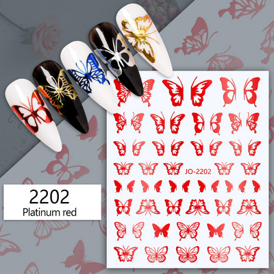 Nail Art matrica Lézeres pillangó tavaszi virágok matricák körmökhöz Holografikus ragasztós csúszkák 3D körömmatrica dekoráció