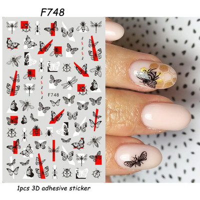 Nail Art matrica Lézeres pillangó tavaszi virágok matricák körmökhöz Holografikus ragasztós csúszkák 3D körömmatrica dekoráció
