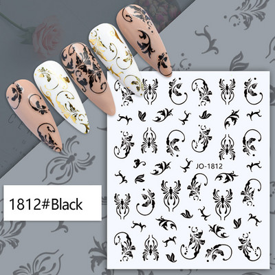 Nail Art matrica Lézeres pillangó tavaszi virágok matricák körmökhöz Holografikus ragasztós csúszkák 3D körömmatrica dekoráció