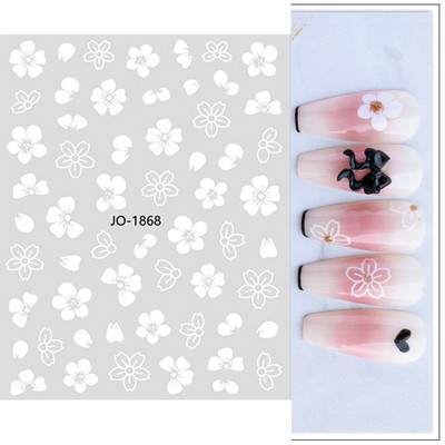 Nail Art matrica Lézeres pillangó tavaszi virágok matricák körmökhöz Holografikus ragasztós csúszkák 3D körömmatrica dekoráció