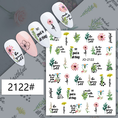 Nail Art matrica Lézeres pillangó tavaszi virágok matricák körmökhöz Holografikus ragasztós csúszkák 3D körömmatrica dekoráció