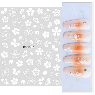 Nail Art matrica Lézeres pillangó tavaszi virágok matricák körmökhöz Holografikus ragasztós csúszkák 3D körömmatrica dekoráció