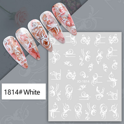 Nail Art matrica Lézeres pillangó tavaszi virágok matricák körmökhöz Holografikus ragasztós csúszkák 3D körömmatrica dekoráció
