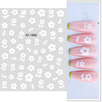 Nail Art matrica Lézeres pillangó tavaszi virágok matricák körmökhöz Holografikus ragasztós csúszkák 3D körömmatrica dekoráció