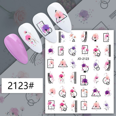 Nail Art matrica Lézeres pillangó tavaszi virágok matricák körmökhöz Holografikus ragasztós csúszkák 3D körömmatrica dekoráció