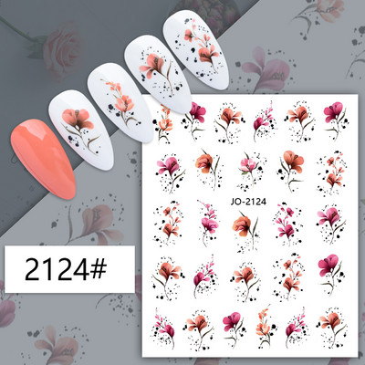 Nail Art matrica Lézeres pillangó tavaszi virágok matricák körmökhöz Holografikus ragasztós csúszkák 3D körömmatrica dekoráció