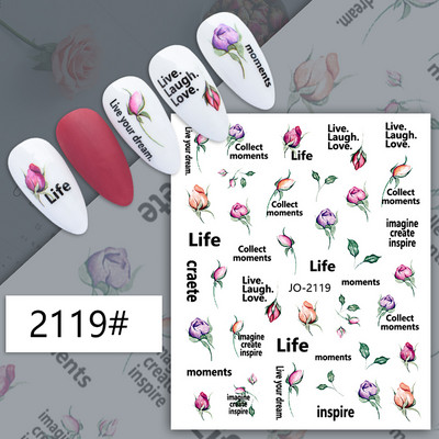 Nail Art matrica Lézeres pillangó tavaszi virágok matricák körmökhöz Holografikus ragasztós csúszkák 3D körömmatrica dekoráció