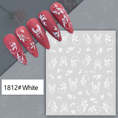 Nail Art matrica Lézeres pillangó tavaszi virágok matricák körmökhöz Holografikus ragasztós csúszkák 3D körömmatrica dekoráció