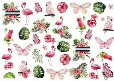 Vruće 3D akrilne naljepnice za nokte s ugraviranim cvijetom Plavo ružičaste boje Vodene naljepnice s cvijetom Empaistic Naljepnice za tobogan za nokte Z0479