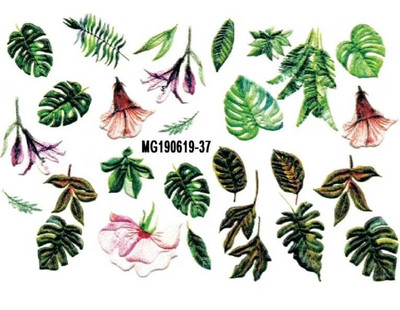 Vruće 3D akrilne naljepnice za nokte s ugraviranim cvijetom Plavo ružičaste boje Vodene naljepnice s cvijetom Empaistic Naljepnice za tobogan za nokte Z0479